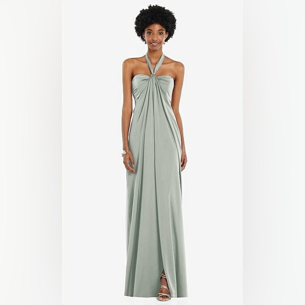 New with tags DESSY COLLECTION STYLE 3110 WHISPER SATIN in willow green size 2